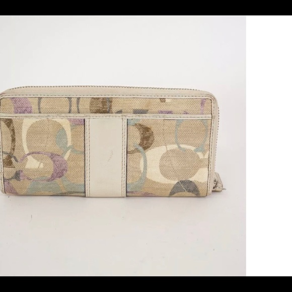 COACH Signature Canvas leather round zip wallet - Picture 2 of 8